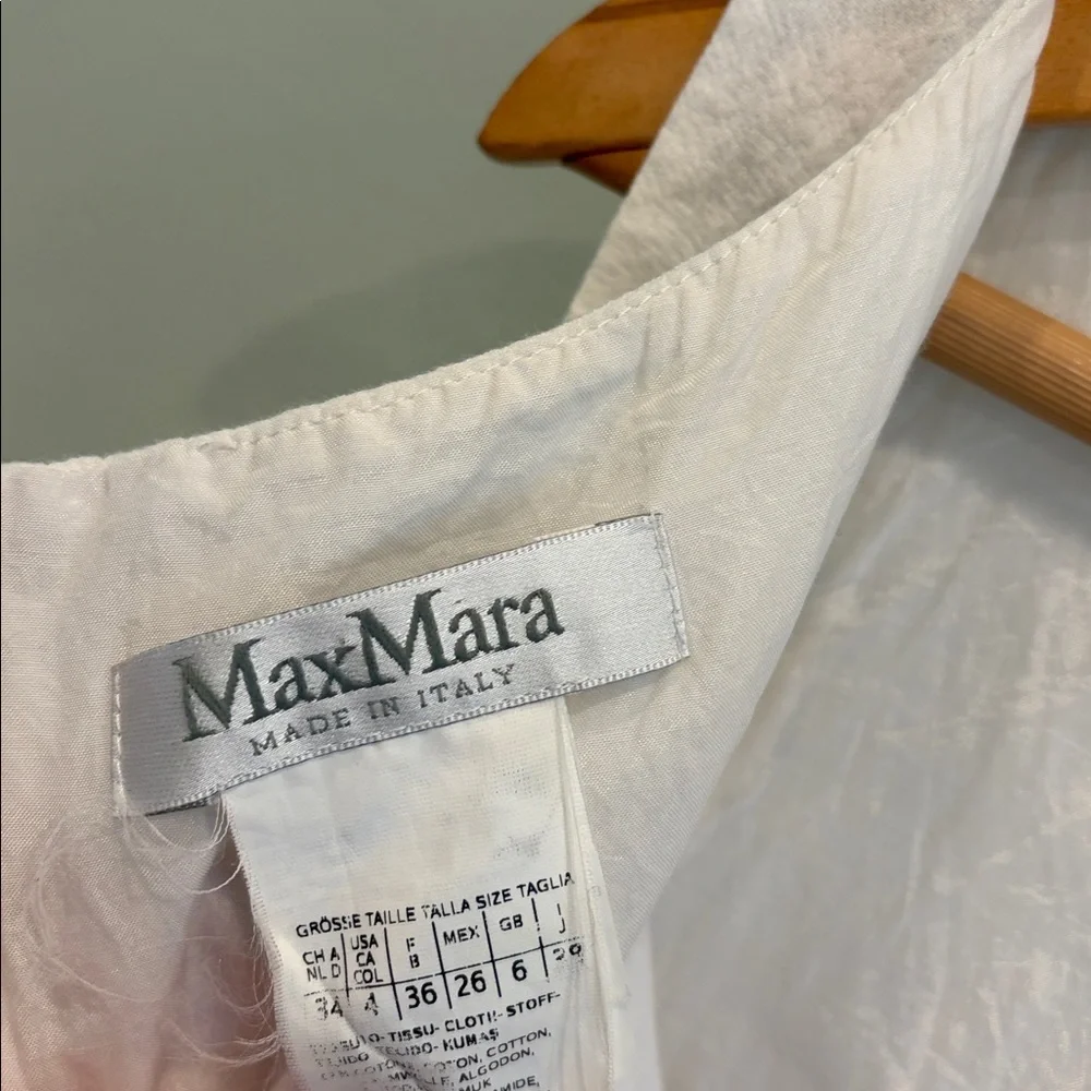 {MaxMara} Sleeveless Striped Shift Dress in White, Gray & Black - Picture 5 of 7